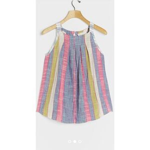 Anthropologie Krisha tank blue ground size small